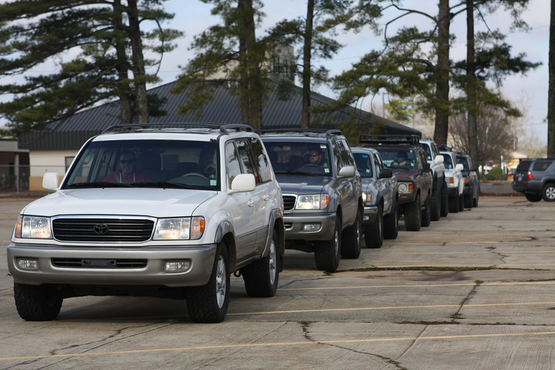 Cottonland Cruisers members participating in a Toyota 4x4 trail ride during a club outing.